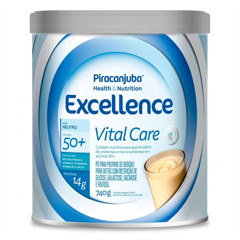 Suplemento Alimentar Piracanjuba Excellence Vital Care Sabor Neutro Com 740g
