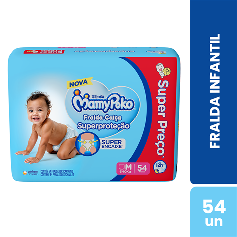 Fralda-Calça MamyPoko Superproteção M Com 54 Unidades