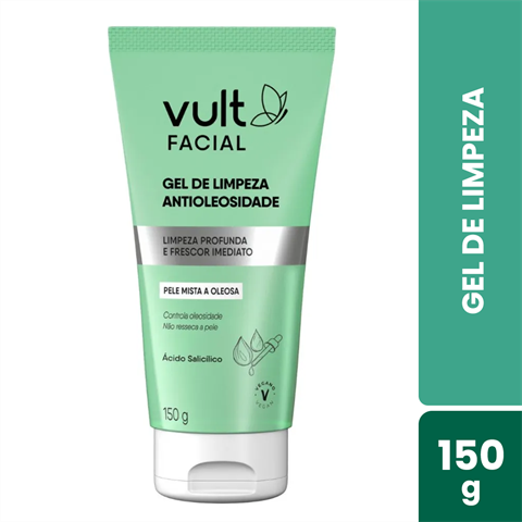 Gel De Limpeza Facial Vult Antioleosidade Pele Mista A Oleosa Com 150g