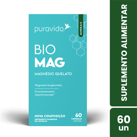 Suplemento Alimentar Bio Mag C/60 Cápsulas Puravida