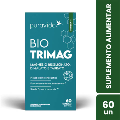 Suplemento Alimentar Bio Trimag C/60 Cápsulas Puravida