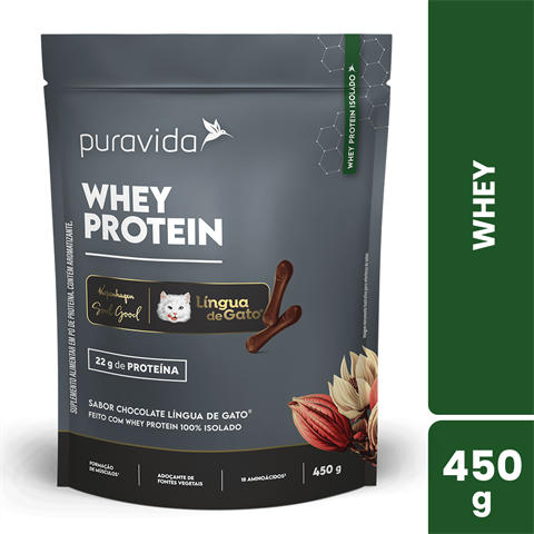 Whey Protein Puravida Língua De Gato Com 450g