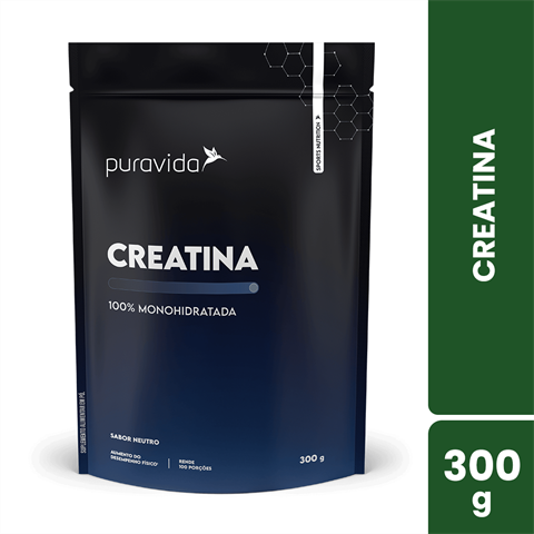 Creatina Monohidratada Puravida Sabor Neutro Com 300g