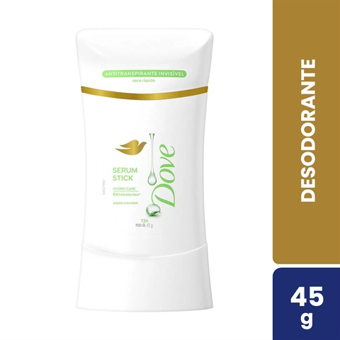 Desodorante Antitranspirante Dove Serum Stick Aqua Coconut Com 45g