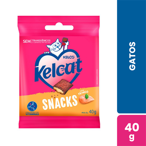 Snacks Para Gatos Kelcat Sabor Frango Com 40g
