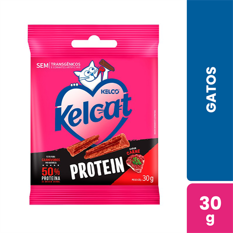Petisco Para Gatos Kelcat Stick Protein Sabor Carne Com 30g