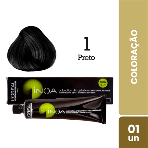 Coloração Inoa Cor 1 Preto Com 60g