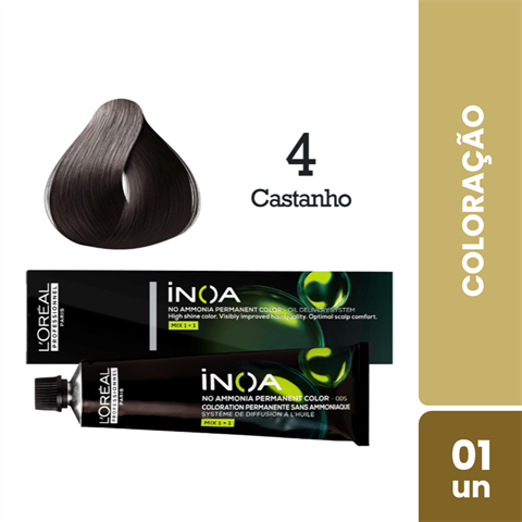 Coloração Inoa Cor 4 Castanho Com 60g