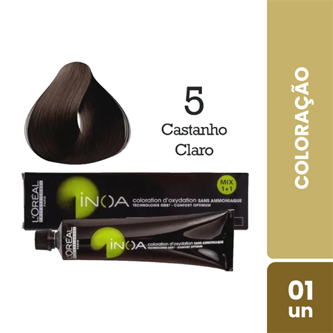 Coloração Inoa Cor 5 Castanho Claro Com 60g