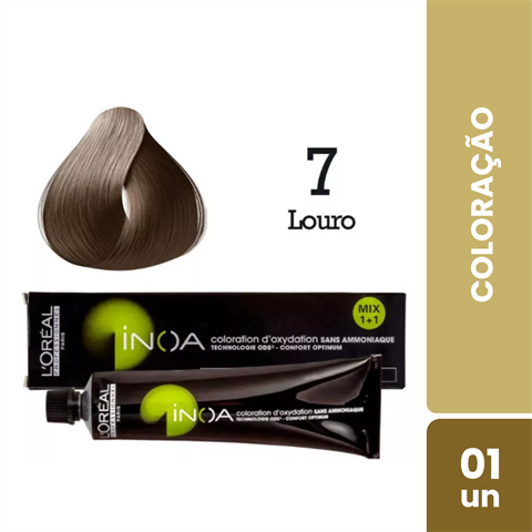 Coloração Inoa Cor 7 Louro Com 60g