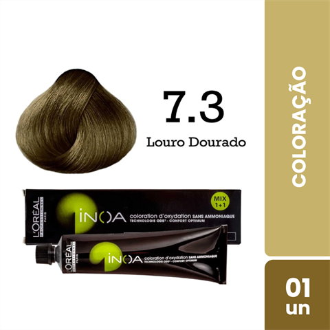 Coloração Inoa Cor 7.3 Louro Dourado Com 60g
