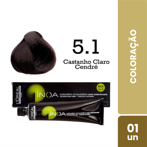 Coloração Inoa 5.1 Louro Claro Acinzentado Com 60g