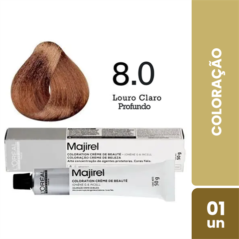 Coloração L'Oréal Majirel Cor 8.0 Louro Claro Profundo
