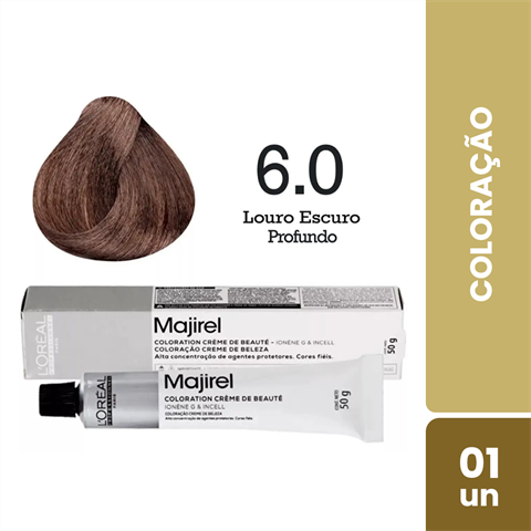 Coloração L'Oréal Majirel Cor 6.0 Louro Escuro Profundo