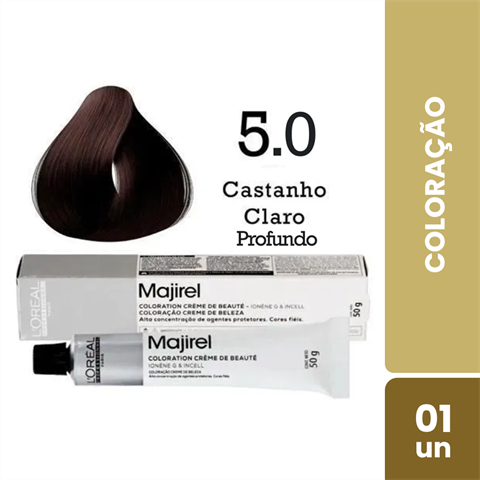 Coloração L'Oréal Majirel Cor 5.0 Castanho Claro Profundo
