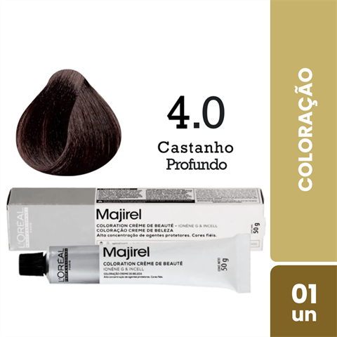 Coloração L'Oréal Majirel Cor 4.0 Castanho Profundo