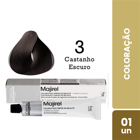 Coloração L'Oréal Majirel Cor 3 Castanho Escuro