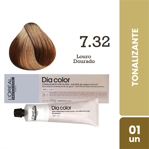 Tonalizante L'Oréal Dia Color Cor 7.32 Louro Dourado Irisado
