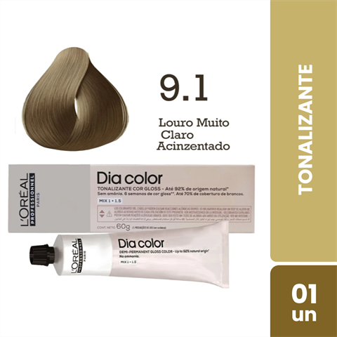 Tonalizante L'Oréal Dia Color Cor 9.1 Louro Muito Claro Acinzentado