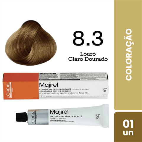 Coloração L'Oréal Majirel Cor 8.3 Louro Claro Dourado