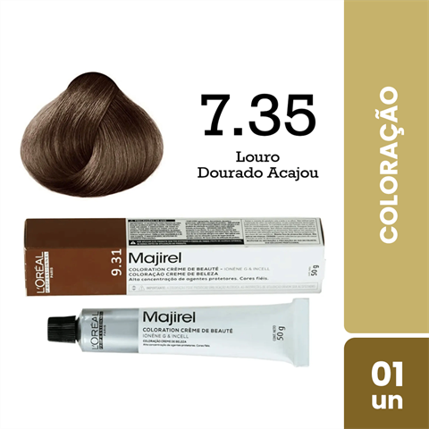 Coloração L'Oréal Majirel Cor 7.35 Louro Dourado Acajou