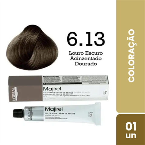 Coloração L'Oréal Majirel Cor 6.13 Louro Escuro Acinzentado Dourado