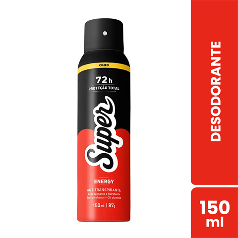 Desodorante Antitranspirante Cimed Super Aerossol Energy Com 150ml