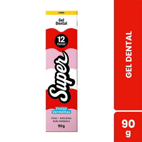 Gel Dental Cimed Super Sabor Frutas Vermelhas Com 90g