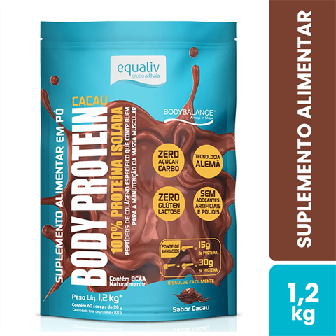 Suplemento Alimentar Equaliv Body Protein Sabor Cacau Com 1,2kg