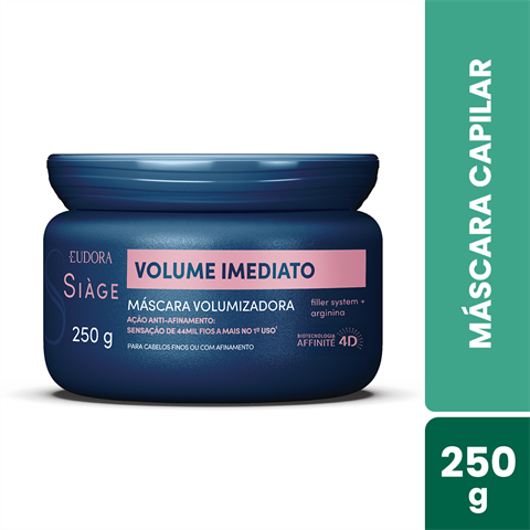 Máscara Capilar Eudora Siàge Volume Imediato 250ml