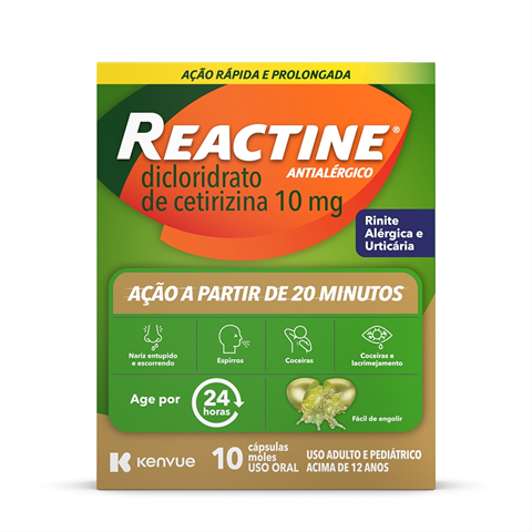 Reactine Antialérgico 10mg C/10 Cápsulas