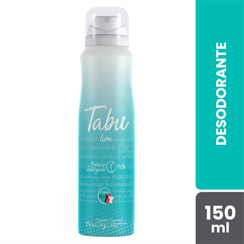 Desodorante Antitranspirante Tabu Aerossol Livre Com 150ml