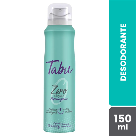 Desodorante Antitranspirante Tabu Aerossol Hipoalergênico Zero Alumínio Com 150ml