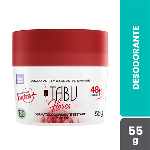 Desodorante Antitranspirante Tabu Em Creme Flores Com 55g