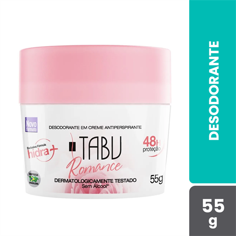Desodorante Antitranspirante Tabu Em Creme Romance Com 55g
