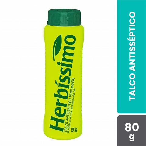 Talco Antisséptico Herbíssimo Perfumado Com 80g