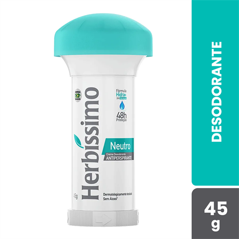 Desodorante Antitranspirante Herbíssimo Em Creme Twist Neutro Com 45g
