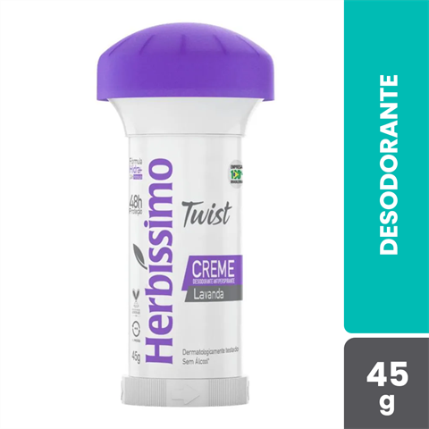Desodorante Antitranspirante Herbíssimo Em Creme Twist Lavanda Com 45g