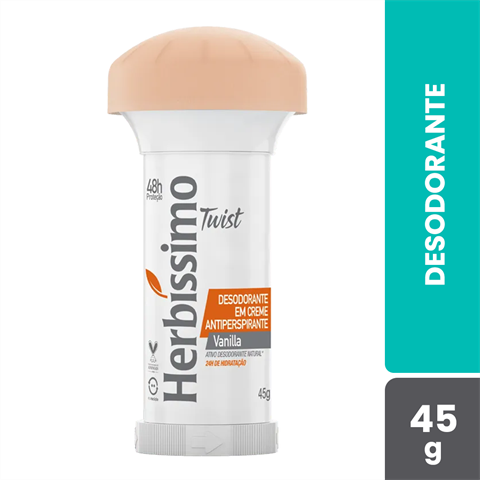 Desodorante Antitranspirante Herbíssimo Em Creme Twist Vanilla Com 45g