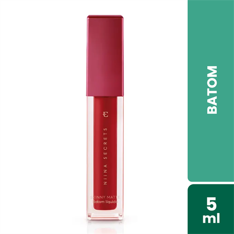 Batom Líquido Eudora Niina Secrets Skinny Matte Vermelho Hibisco Com 5ml