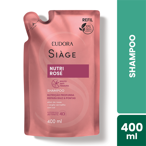 Shampoo Eudora Siàge Nutri Rosé Refil Com 400ml