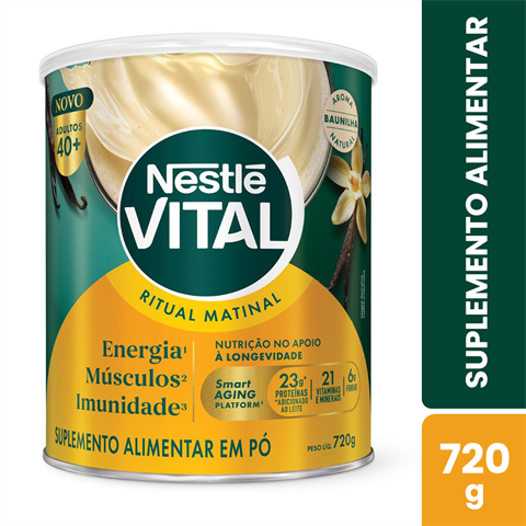 Suplemento Alimentar Nestlé Vital Ritual Matinal Sabor Baunilha Com 720g