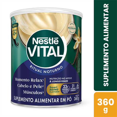 Suplemento Alimentar Nestlé Vital Ritual Noturno Sabor Baunilha Com 360g