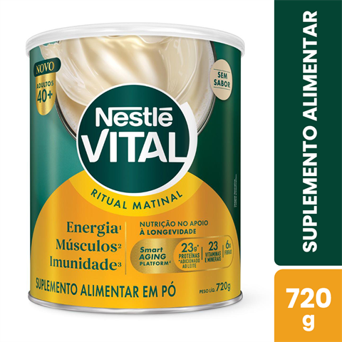 Suplemento Alimentar Nestlé Vital Ritual Matinal Sem Sabor Com 720g