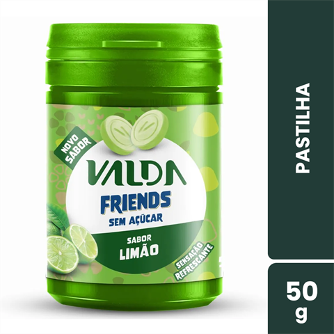Pastilhas Valda Friends Sabor Limão Com 6 Potes De 50g