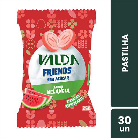 Pastilhas Valda Friends Sabor Melancia Com 30 Sachês De 25g