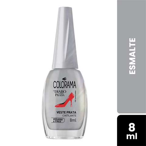 Esmalte Colorama Cintilante O Diabo Veste Prada Veste Prata Blister Com 8ml