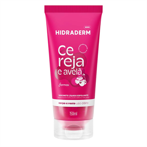 Sabonete Líquido Esfoliante Hidraderm Cereja E Avelã Com 150ml