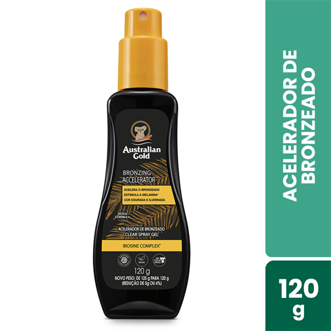 Acelerador De Bronzeado Australian Gold Spray Gel Clear Com 120g