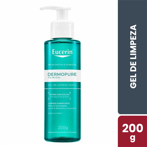 Gel De Limpeza Eucerin DermoPure Clinical Gentil Com 200g